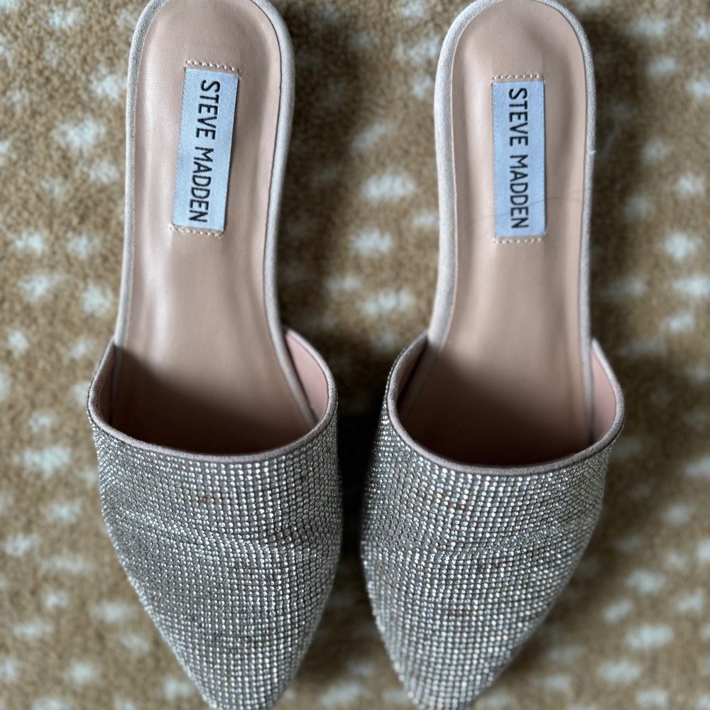 Steve Madden embellished slides
